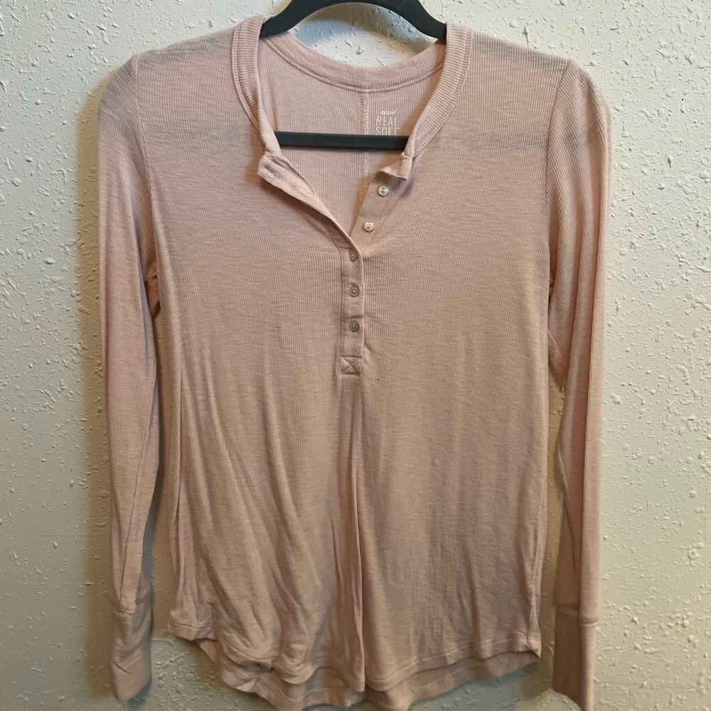 Aerie Real Soft Henley Long Sleeve